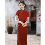 Free alteration, Traditional Chinese Qipao dress, Evening Dress, Tea ceremony, mandarin collar