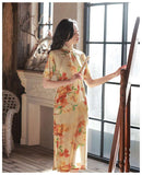 Elegant traditional Chinese dress, Chinese Cheongsam Dress, Ball Gowns, short sleeve, mandarin collar