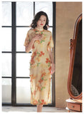 Elegant traditional Chinese dress, Chinese Cheongsam Dress, Ball Gowns, short sleeve, mandarin collar