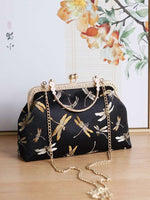 Elegant Hand-made Chinese Style Cheongsam bag, Dinner bag, Party Clutches with dragonfly