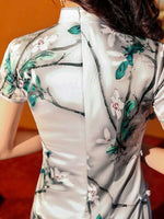 Elegant traditional Chinese dress, Chinese Cheongsam Dress, Evening Dresses, Ball Gowns, Long Evening Dresses with flower prints