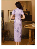 Free alteration, Traditional Chinese Qipao dress, Evening Dress, purple color, mandarin collar
