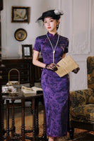 Modern Chinese qipao,purple color qipao, spring dress, mandarin collar