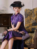 Modern Chinese qipao,purple color qipao, spring dress, mandarin collar