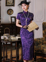 Modern Chinese qipao,purple color qipao, spring dress, mandarin collar