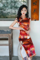 Free alteration, Traditional Chinese Qipao dress, Mulberry Silk Cheongsam,  Evening Dress, Tea ceremony,  Full length, mandarin collar