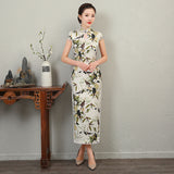 Free alteration, Traditional Chinese Qipao dress, Mulberry Silk Cheongsam,  Evening Dress, Full length, mandarin collar