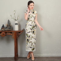 Free alteration, Traditional Chinese Qipao dress, Mulberry Silk Cheongsam,  Evening Dress, Full length, mandarin collar