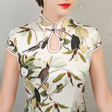 Free alteration, Traditional Chinese Qipao dress, Mulberry Silk Cheongsam,  Evening Dress, Full length, mandarin collar