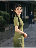 Qipao chinois moderne, robe de soirée, col mandarin