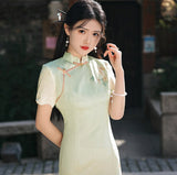 Modern Chinese Qipao,  Evening Dress, mandarin collar