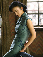 Traditional Chinese dress, Tang Wei qipao, Lust caution, Chinese Cheongsam, Green qipao, Long Evening Dress, mandarin collar