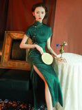 Modern Chinese qipao, Chinese Cheongsam Dress, Evening Dresses, Ball Gowns, Long Evening Dresses, mandarin collar
