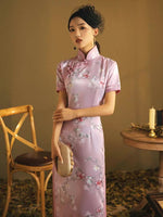 Elegant traditional Chinese dress, Chinese Cheongsam Dress, Evening Dresses, Ball Gowns, Long Evening Dresses with flower prints