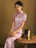 Elegant traditional Chinese dress, Chinese Cheongsam Dress, Evening Dresses, Ball Gowns, Long Evening Dresses with flower prints