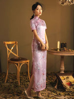 Elegant traditional Chinese dress, Chinese Cheongsam Dress, Evening Dresses, Ball Gowns, Long Evening Dresses with flower prints