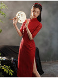 traditional Chinese dress, Chinese Cheongsam, Lace qipao, wedding qipao, wedding dress, Bridal dress, tea ceremony, mandarin collar