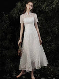Custom make available, custom made wedding dress, traditional Chinese dress, white embroidered Cheongsam, Bridesmaid dress, minimalist design