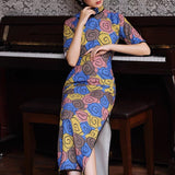 Maggie Cheung qipao, Traditional Chinese dress, Chinese Cheongsam, modern qipao, Ball Gowns, Long Evening Dress, mandarin collar