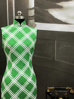 Traditional Chinese dress, Maggie Cheung qipao, Chinese Cheongsam, Green qipao, Summer Dress, mandarin collar