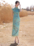 Traditional Chinese dress, mulberry silk Cheongsam, Silk qipao, spring dress, mandarin collar