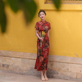 Traditional Chinese dress, Wedding dress, Chinese Cheongsam, red qipao, Evening Dress, tea ceremony dress, Long Evening Dress