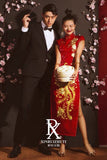 Chinese wedding dress, traditional Chinese dress, embroidered Cheongsam, Bridal dress, tea ceremony, mandarin collar