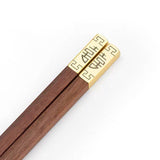 Chinese wedding chopsticks set, wood chopsticks for newly-wed, wedding gift, golden double blessing, double happiness