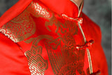 Men’s wedding suit, Chinese wedding suit,  Wedding Tang Jacket, half-side golden dragon pattern, mandarin collar