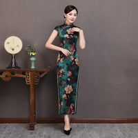 Traditional Chinese dress, mulberry silk Cheongsam, Silk qipao, spring dress, mandarin collar