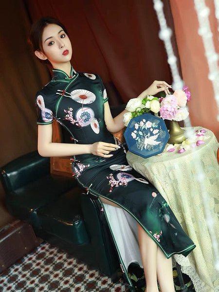 Qipao chinois moderne, robe Cheongsam chinoise, robe de soirée, robes de bal, robes de soirée longues, col mandarin