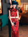 Traditional Chinese dress, mulberry silk Cheongsam, Silk qipao, spring dress, mandarin collar