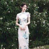 Traditional Chinese dress, Chinese Cheongsam Dress, White qipao, Long Evening Dress, mandarin collar
