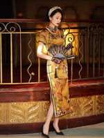 Kostenlose Änderung, traditionelles chinesisches Qipao-Kleid, Cheongsam aus Maulbeerseide, Abendkleid, Stehkragen