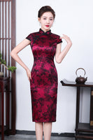Free alteration, Traditional Chinese Qipao dress, Mulberry Silk cheongsam,  Evening Dress, rose prints
