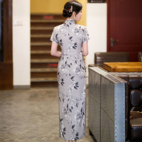 Free alteration, Traditional Chinese Qipao dress, Evening Dress, full length, mandarin collar, 2 colors