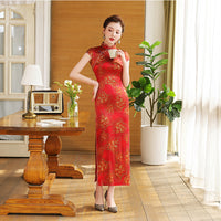 Free alteration, Traditional Chinese Qipao dress, Mulberry Silk cheongsam, tea ceremony, wedding qipao, golden print