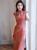 Traditional Chinese dress, Cheongsam Dress, Kneelength Qipao, breathable Summer Ramie Qipao, mandarin collar