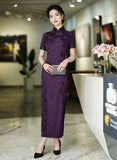 Free alteration, Traditional Chinese Qipao dress, Mulberry Silk cheongsam,  Evening Dress, purple clolor