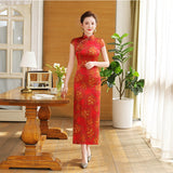 Free alteration, Traditional Chinese Qipao dress, Mulberry Silk cheongsam, tea ceremony, wedding qipao, golden print