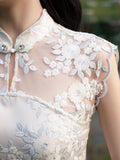 Chinese Cheongsam, wedding qipao,  Sleeveless summer qipao, Mandarin collar