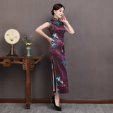 Free alteration, Traditional Chinese Qipao dress, Mulberry Silk cheongsam,  Evening Dress, Fuchsia color