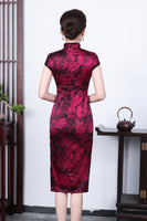 Free alteration, Traditional Chinese Qipao dress, Mulberry Silk cheongsam,  Evening Dress, rose prints