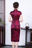 Modern Chinese Qipao, Mulberry Silk cheongsam,  Evening Dress, rose prints