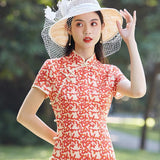 Traditional Chinese dress, Cheongsam Dress, Kneelength Qipao, breathable Summer Ramie Qipao, mandarin collar