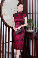Qipao chinois moderne, cheongsam en soie de mûrier, robe de soirée, imprimés roses