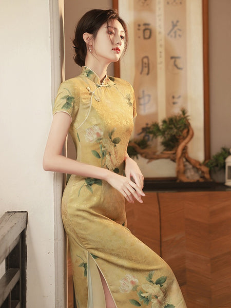 Modern Chinese dress, Chinese Cheongsam, Ball Gowns, Evening Dress, summer qipao