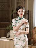 Modern Chinese qipao, Chinese Cheongsam, Evening Dress, Ball Gowns, summer qipao, floral print, mandarin collar