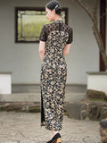 Elegant traditional Chinese dress, Chinese Cheongsam, Lace floral Qipao, Ball Gowns, Evening Dresses, mandarin collar