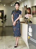 Free alteration, Traditional Chinese Qipao dress, Mulberry Silk cheongsam,  Evening Dress, mandarin collar
